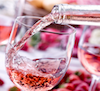 Pink wine, rose wine, bubbles, sparkling wine, fizzy wine
